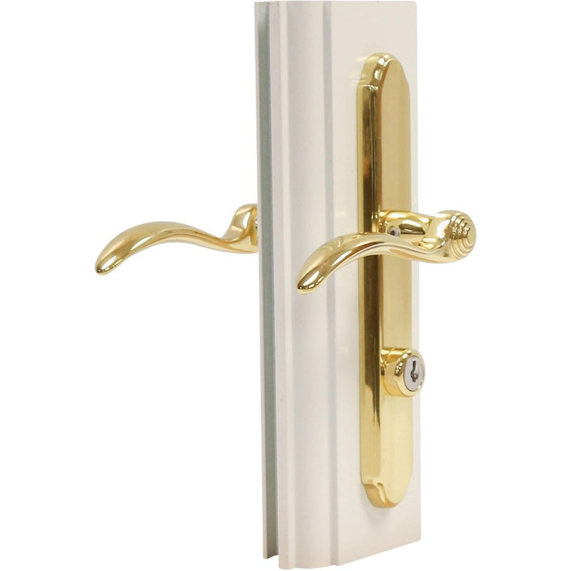 Larson Certified Storm Door Revere Mortise Brass Handle Set, Storm Door Handle Replacement with Keyed Deadbolt