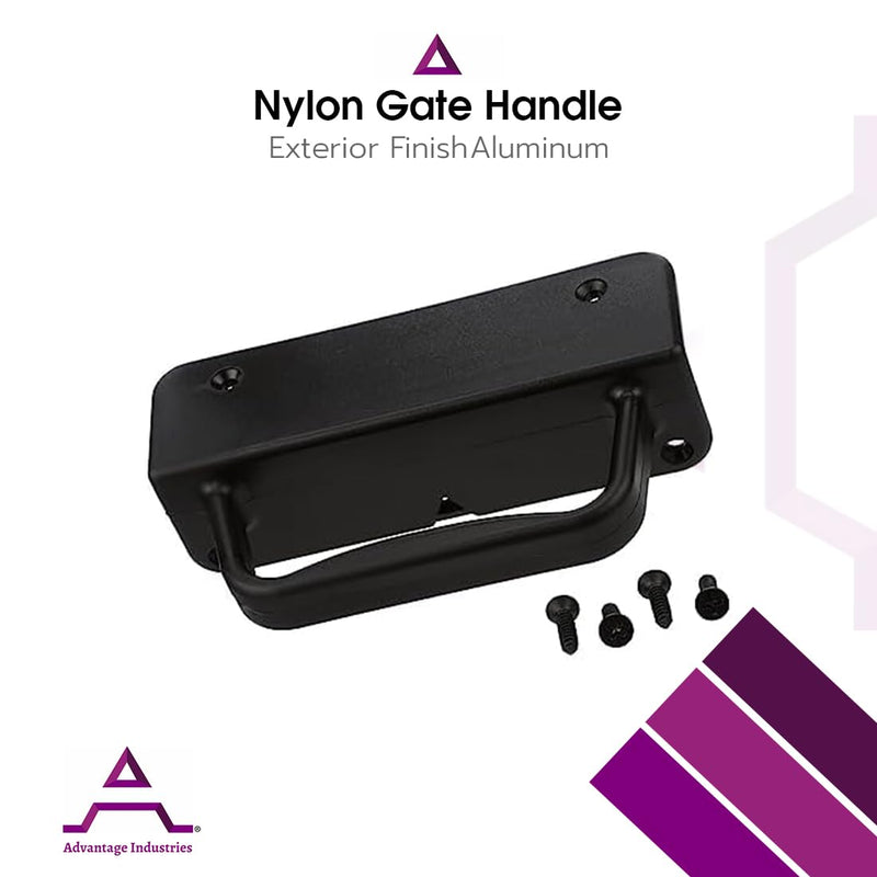 ADVANTAGE INDUSTRIES Nylon Gate Handle | Best Grip/Extra Knuckle Room | Left & Right Reversible | Sturdy Design w/Easy Alignment | Heavy Duty Outdoor Gate Pull | Aluminum & Vinyl/PVC 1Pack - Black 1 Pack Black 1-Pack