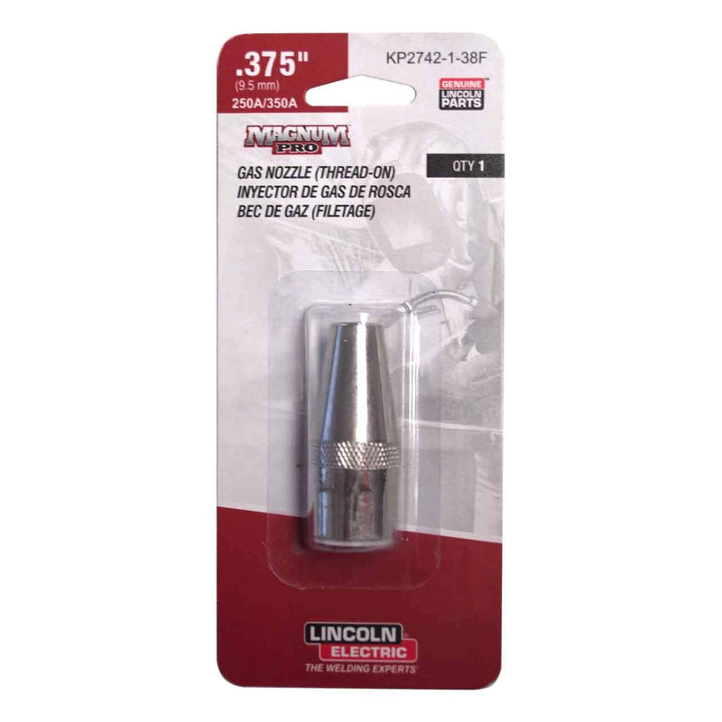 Lincoln Electric Magnum PRO Flush Gas Nozzle | .375" ID with 350 Amp Rating | Compatible with Magnum PRO Welding Guns | KP2742-1-38F 3/8 in.