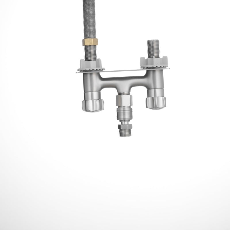 RV Exterior Quick Connect Shower Sprayer Faucet,4 inch Camper Outside Outdoor Bathroom Spray Hose Connect Faucet Valve Kit Replacement Brushed Nickel