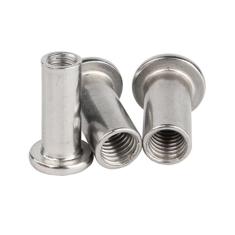 5 Pcs M6 x 10mm Hex Socket Screw Rivet Insert Nut 304 Stainless Steel Flat Head Barrel Nuts Internal Thread Cylindrical Nut Rivnut Locking Screws or Bolts Silver M6x10mm
