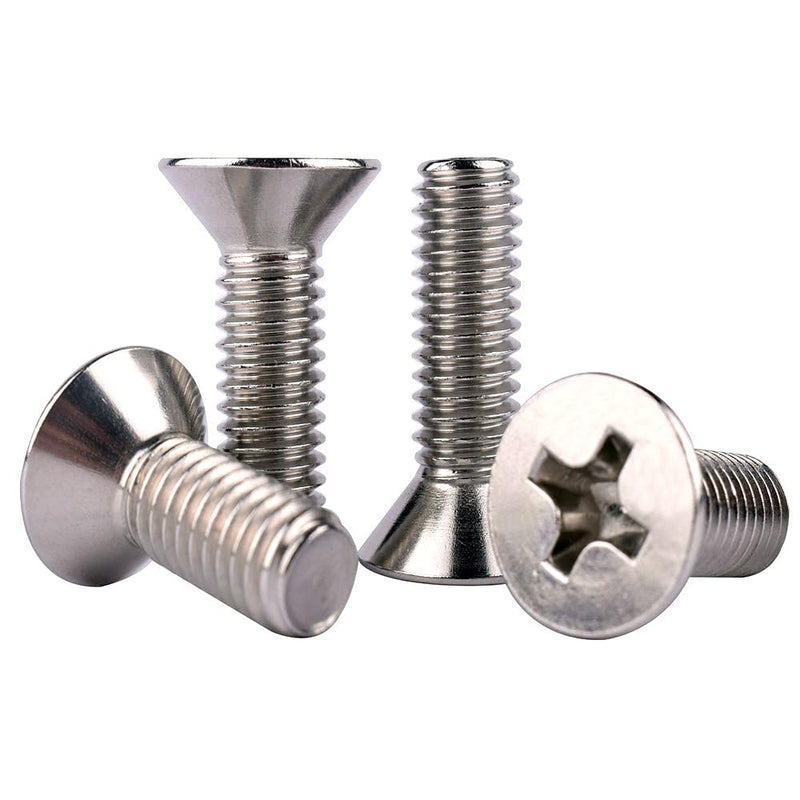 20Pcs 1/4-20 x 1 UNC Phillips Flat Countersunk Head Machine Screws, 304 Stainless Steel 18-8, Full Thread, Coarse Thread 1/4-20 x 1" (20PCS)