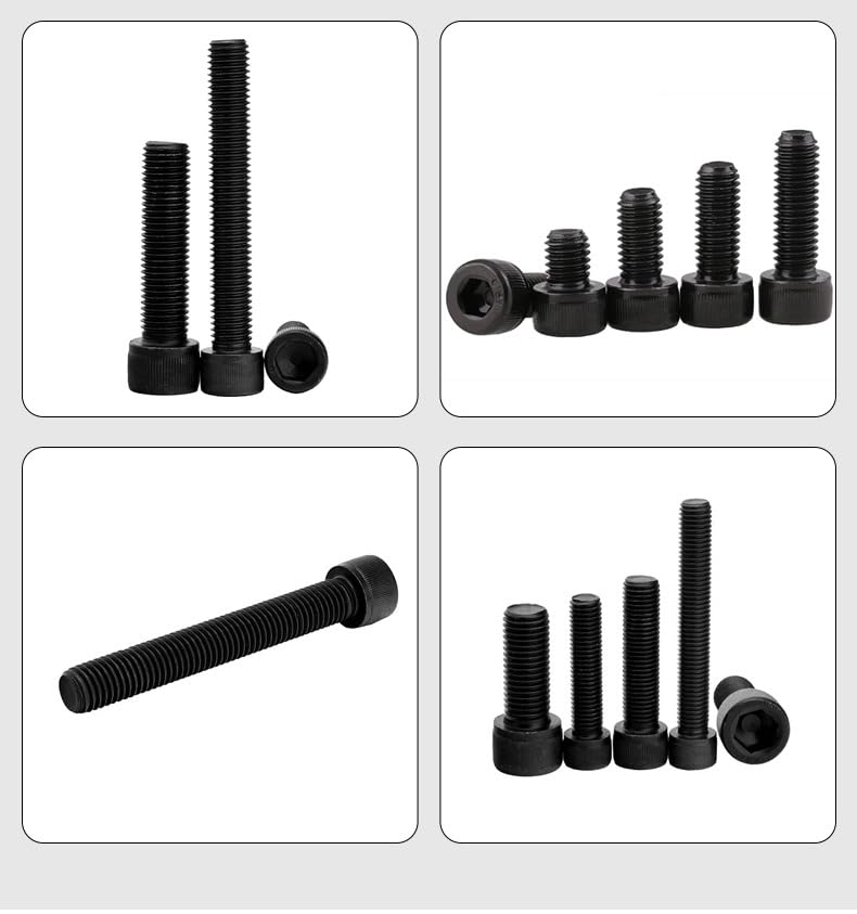 527 Pcs M4 M3 Metric Screws Assortment Kit, Machine Screw Assortment, Nuts and Bolts Assortment 12.9 Grade High Strength Carbon Steel Black 16 Sizes 6mm 8mm 10mm 12mm 16mm 20mm 25mm 30mm