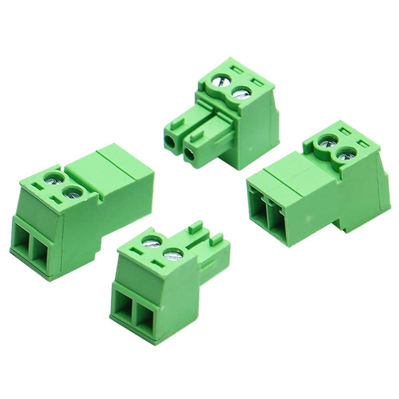 10Pcs 2-Pin 300V 8A 15EDGRK 3.81mm Pitch Screw Terminal Block Connector for 28-16AWG 3.81mm-2-Pin(10PCS)