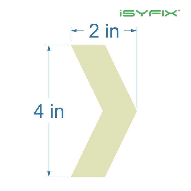 iSYFIX Glow in the Dark Arrow Stickers - 30 Pack, 4x2 Inch - Premium Self-Adhesive Photoluminescent Vinyl, Safety Sticker, Perfect to mark Stairs, Exits, Steps, Garages, Home, Office, Switches & Walls