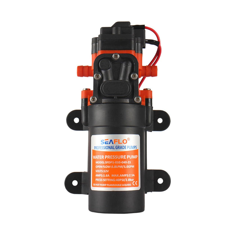 SEAFLO 21-Series DC Diaphragm Water Pressure Pump (1.1 GPM | 80 PSI) for Marine, RV, Agriculture and Recreational Applications