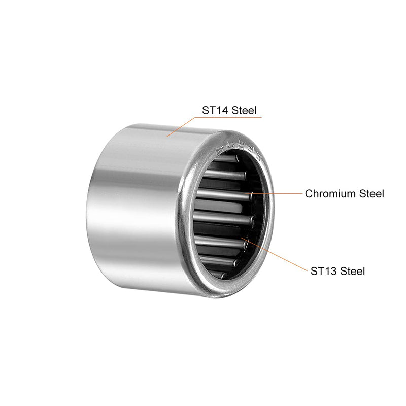 uxcell SCE99 Needle Roller Bearings, Drawn Cup Open End, 9/16" Bore 3/4" OD 9/16" Width 2pcs 9/16x3/4x9/16"