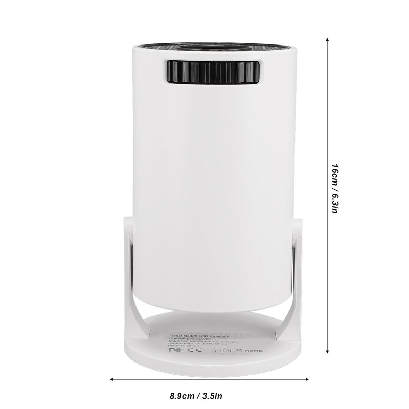 Small Projector with WLAN 6 and BT, 1080P Projector, 270° Adjustable Auto Keystone Home Projector, Projector, for Laptop, PC, Smartphone