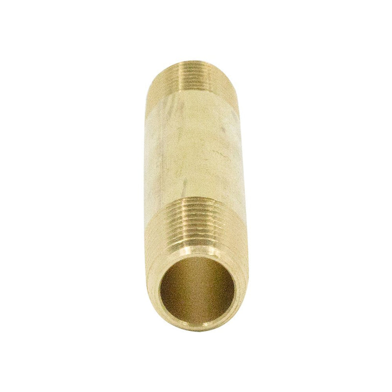 Legines Brass Pipe Fitting, Long Nipple, 1/2" NPT Male x 1/2" NPT Male, 2" Length (Pack of 2) 1/2×2"