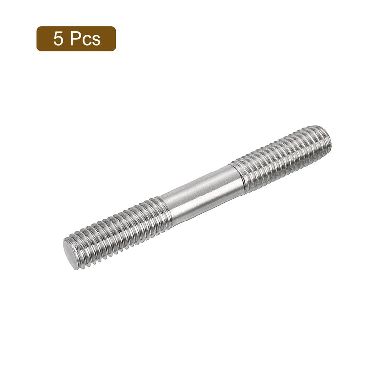 uxcell 5Pcs M8x60mm 304 Stainless Steel Double End Threaded Stud Screw Bolt for House Maintenance 5