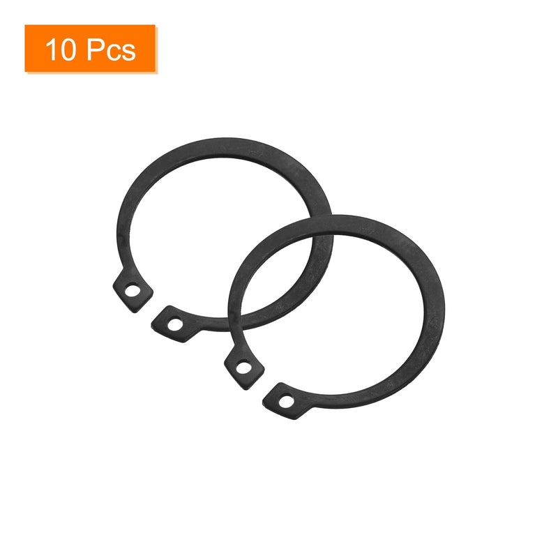 uxcell 10 Pcs External Retaining Rings, 38.5mm 65Mn Carbon Steel External Circlip Snap Rings Round Wire Snap Rings for Valves Electrical Appliances, Black