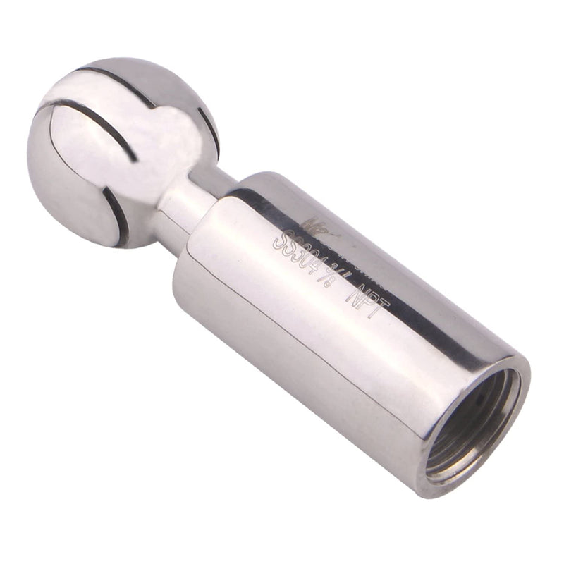 DERNORD Rotary Spray Ball NPT Female CIP Tank Cleaning Ball 360° Spray Pattern, Stainless Steel 304 (3/8" NPT Threaded) 3/8" NPT Threaded
