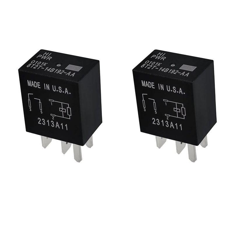 2 Pack 4 Pin Multi-Function Relay 8T2T-14B192-AA - High Amperage Current Controller with Precise Circuit Protection