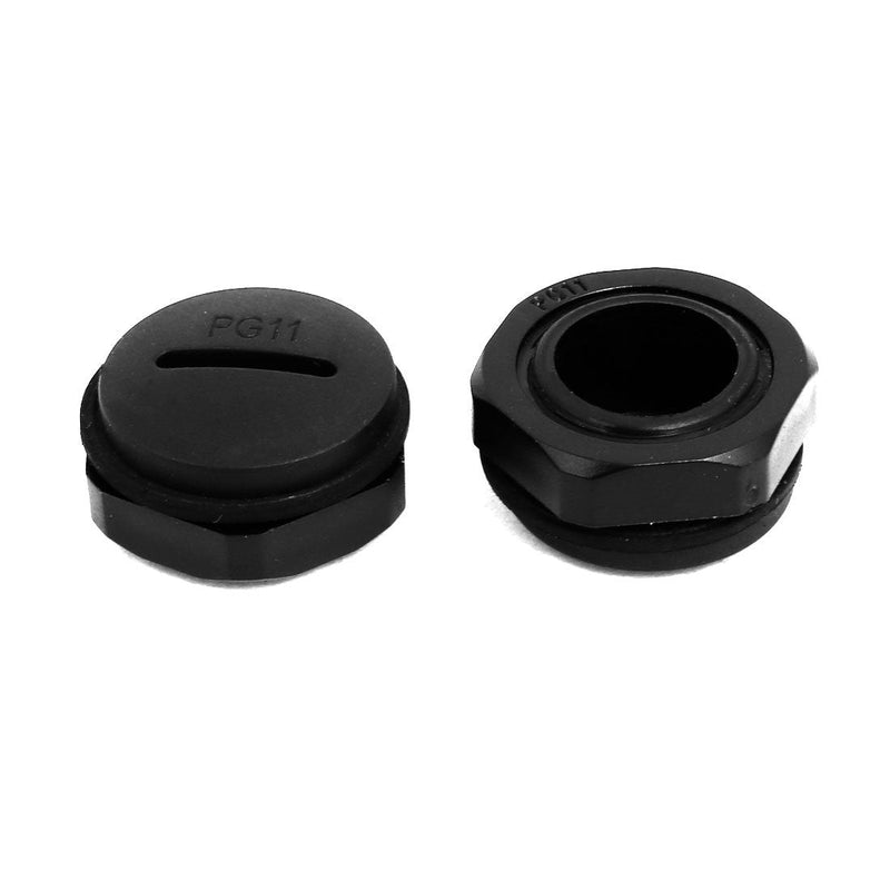 uxcell PG11 Nylon Male Threaded Cable Gland Screw End Cap Cover Black 20pcs