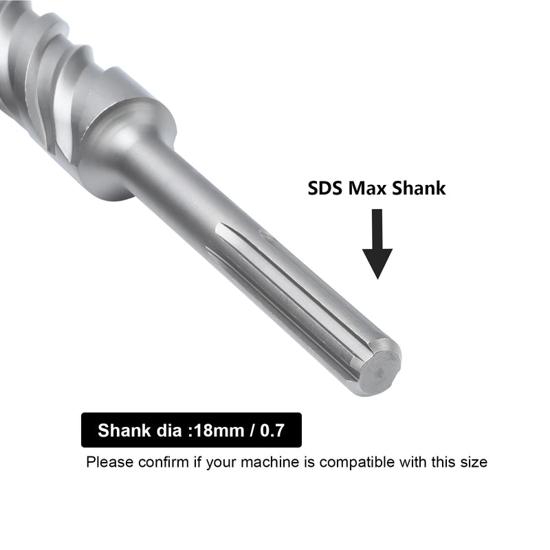 1 inch x 10 inch x 15 inch (26 x 380mm) SDS Max Rotary Hammer Drill Bit, Carbide Tip Masonry Drill Bit for Masonry, Brick, Stone, Concrete (1 inch x 15 inch (26 x 380mm)) 1 inch x 15 inch ( 26 x 380mm )
