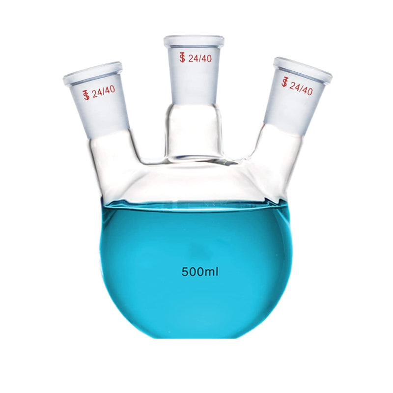 500ml,24/40,3-Neck,Glass Flask,Flat Bottom,Three Necks,Lab Bottle