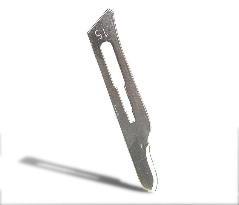 Disposable Surgical Scalpel Blades Sterile High Grade Carbon Steel 2.1% 10xx Individually Foil Wrapped by P&P MEDICAL SURGICAL Size 15 Box of 100