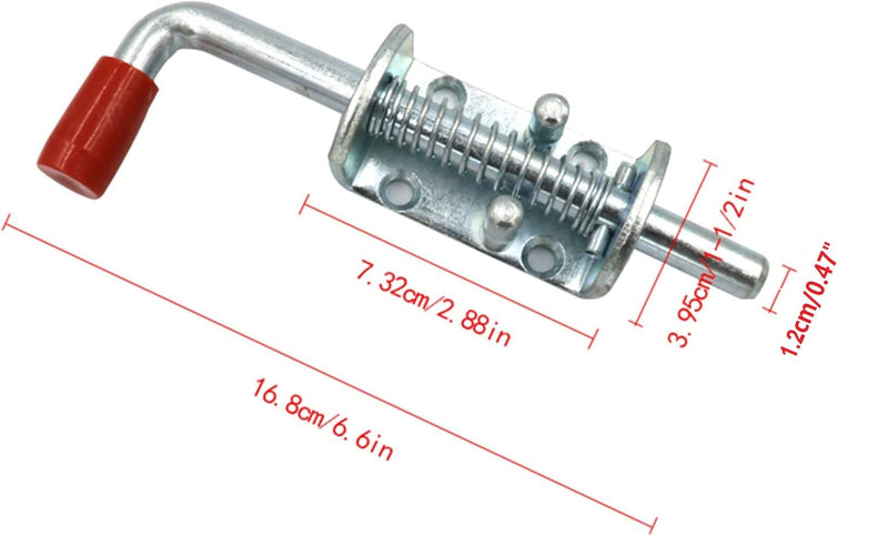 YaeMarine 10 Packs Metal Lock Barrel Bolt Spring Loaded Latch 6.6 Inch w/Grip Heavy Duty for Gate Shed Door Tailgate Trailer Garage (10)