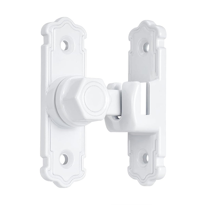 4 Packs White Barn Door Latches,Aluminum Alloy 90/180 Degree Gate Lock,Right Angle Door Lock Latch,Flip Gate Latches Hardware,Door Security Door Latch Lock fo Cabinets,Bathroom,Barn Door 4