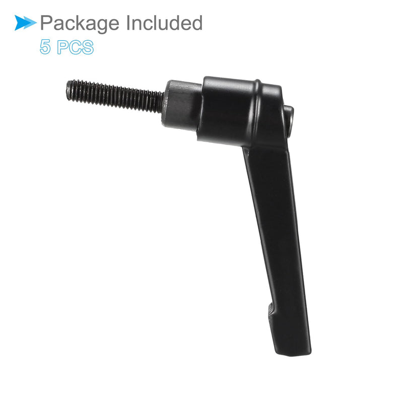 Clamping Lever Handles, M5 x 20mm Male Thread, Adjustable Quick Release Locking Rotating Bolt Knobs Black - (Applications: for Lathe Machinery), 5-Pieces