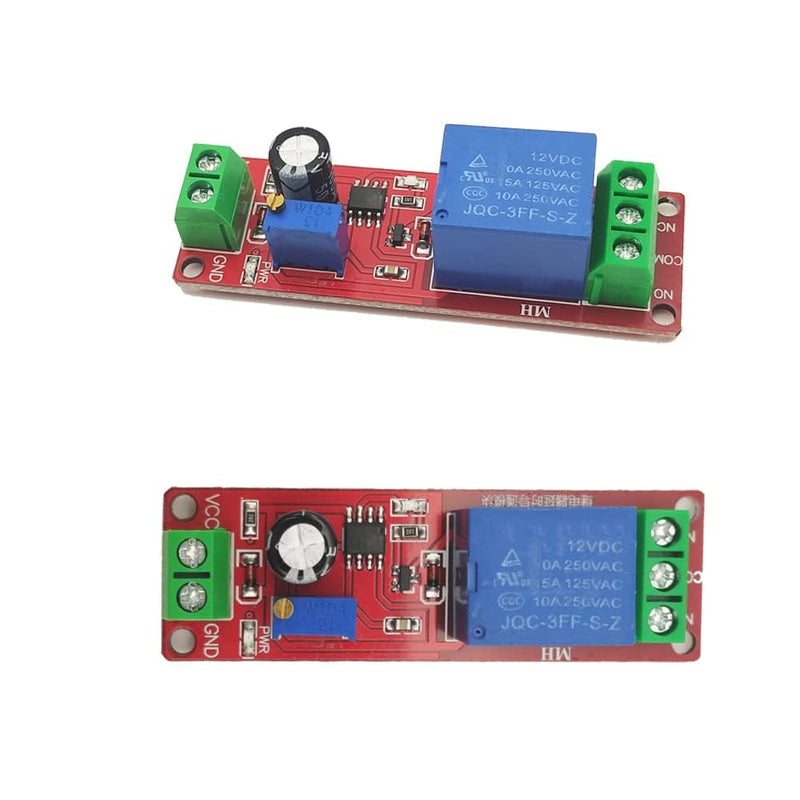 NE555 DC12V 0 to 10 Second Delay Timer Relay Switch Adjustable Module Compatible for Arduino (9 Pack)