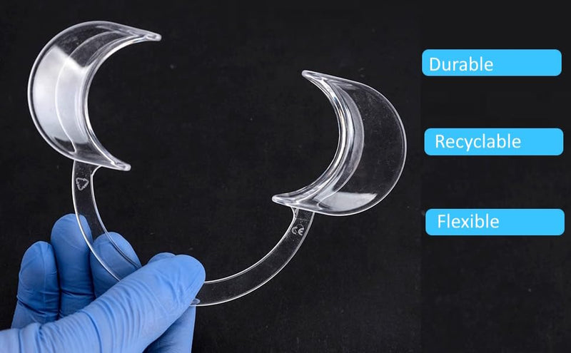 20-Pack (Size Small) - Dental C-Shape Oral Cheek Mouth Lip Autoclavable Retractor Opener for Dental Procedures, Teeth Whitening or Fun Challenge Games