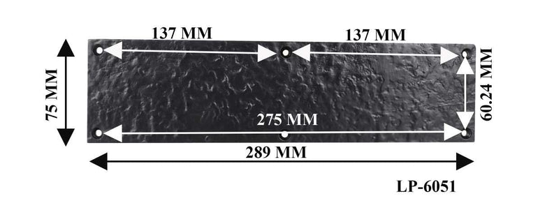 SKANDH Iron Black Powder Coated 11.5" X 3" Inch Push Plate For Door Pack of 1
