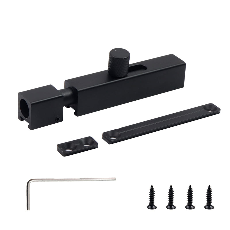 2Pcs Security Door Bolt Latch 3.54inch/90mm Black Door Safety Locks from Inside Bathroom Stall Lock Slide Locks for Inside Door (Pack of 2) 3.54 Inch (Pack of 2)