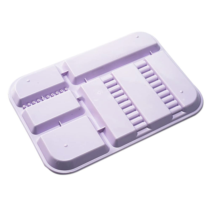 SNAWOP Dental Instrument Tray Autoclavable Plastic Divided Trays Size B (13 x 9.4") for Medical Instrument Set Lab Tatto and Beauty Salon (Purple) Purple