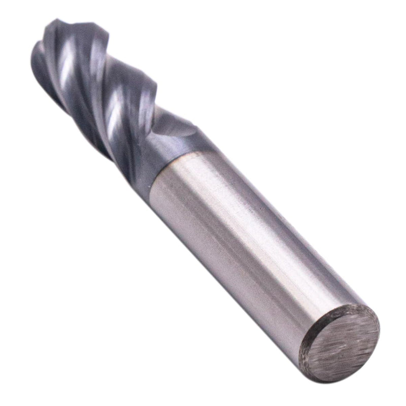 3/8" 4 Flute Variable Helix Ball Nose Solid Carbide End Mill - AlTiN Coated | Variable Geometry, 3/8" Cutting Diameter, 3/8" Shank Diameter, 1" Length of Cut, 2-1/2" Overal Length