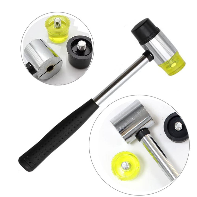 5pcs Upholstery Tacks Tools, Double-Faced Upholstery Mallet with 2 Replacement Rubber Heads,Tack Lifter,and Removal Pliers for Sofa, Chair, Bed and Other Furniture (Upholstery Tacks Tools)