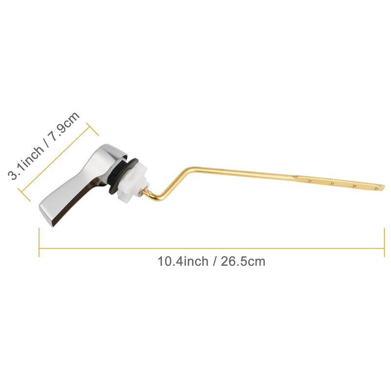 Hibbent Universal Metal Toilet Tank Flush Lever Replacement, Toilet Handle Replacement Trip Levers with Stainless Steel Flapper Chains for Most Side Mount Toilets,Toilet Repair Handle,Chrome Finish Chrome