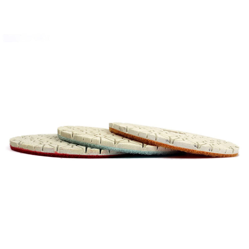 100mm 3 Steps Diamond Polishing Pads Flexible Wet Use for Granite Polishing Tool Marble Concrete Grinding Step-1-2-3-3pcs