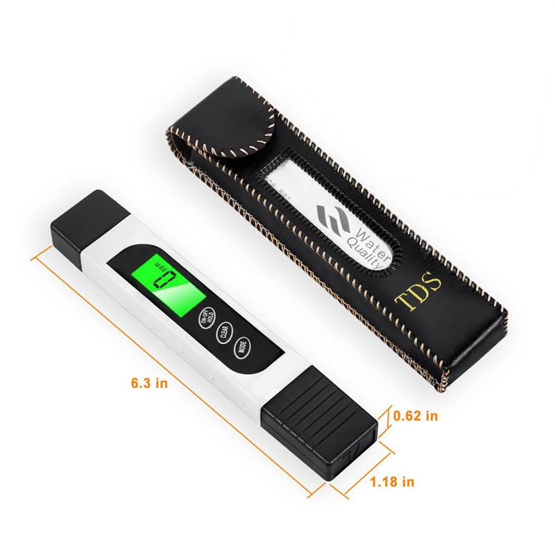 TDS Meter, 3 in 1 TDS, EC & Temperature Meter, Accurate Reliable PPM Meter, Digital Water Testing Kits for Drinking Water Quality White
