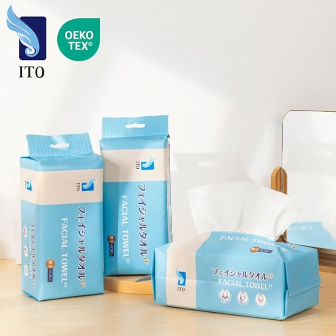 ITO EF Facial Towels, Set of 3, Original EF Embossing, Cleansing Towel, Wash Towel, Cotton Towel, Disposable Towel, Facial Towel - NewNest Australia