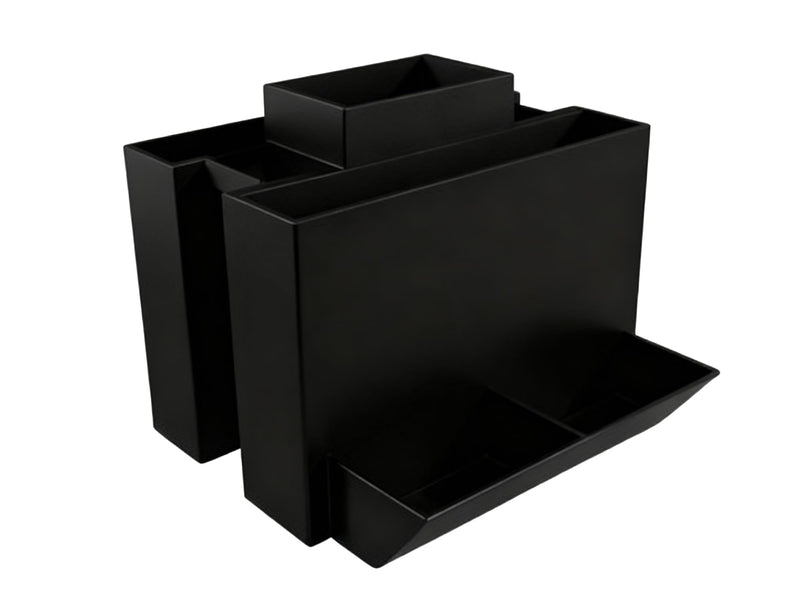 Scissor Lift Tool Holder Black Compatible with Genie JLG Skyjack Snorkel| Side Rail Mount Organizer Tray with Retention | Keeps Wrenches, Pliers/Screwdrivers Secure | No-Drill Install (Black)