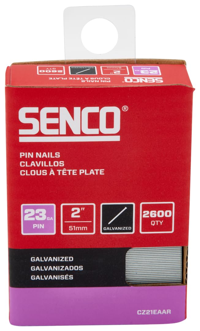 SENCO CZ21EAAR 2" 23 Gauge Pin Nails, Galvanized Finish 2,600 Count Pack