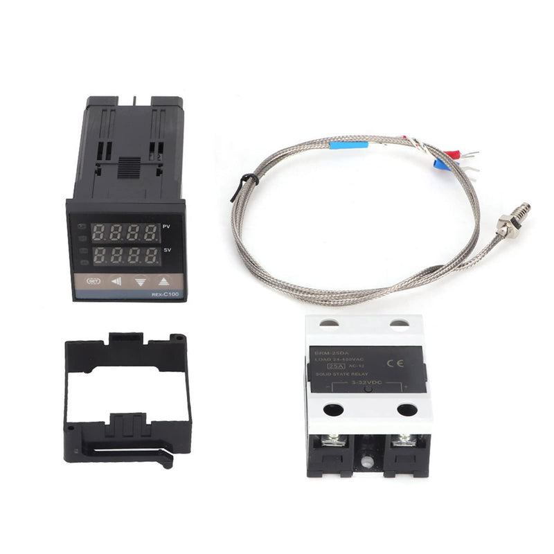 Oumefar 0 to 400°C REX-C100FK02-V*DN Max25A SSR Temperature Thermostat Controller Kit for Water Tanks