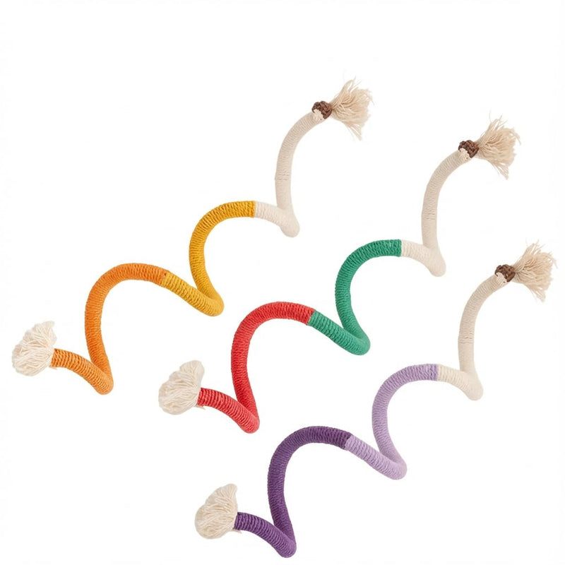 Cat Chew Rope Toys for Teeth Cleaning, 3 Pack 23.6" Kitten Teething Toys, Pure Cotton Braided Rope with Plush Balls & Tassels, Catnip-Free