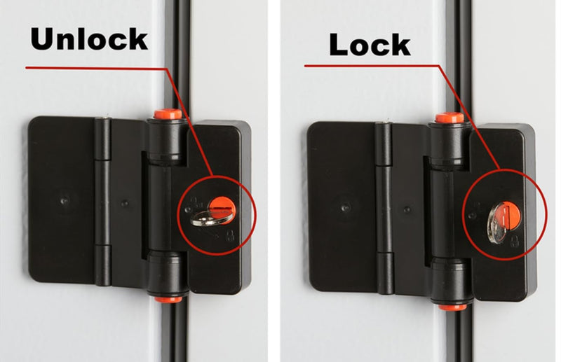 Refrigerator Adhesive Locks Double Button Fridge Door Lock with Key, Child Proof Freezer Cooler Door Lock, Child Baby Safety File Drawer Lock and Cabinet Locks (Black, 2) Black