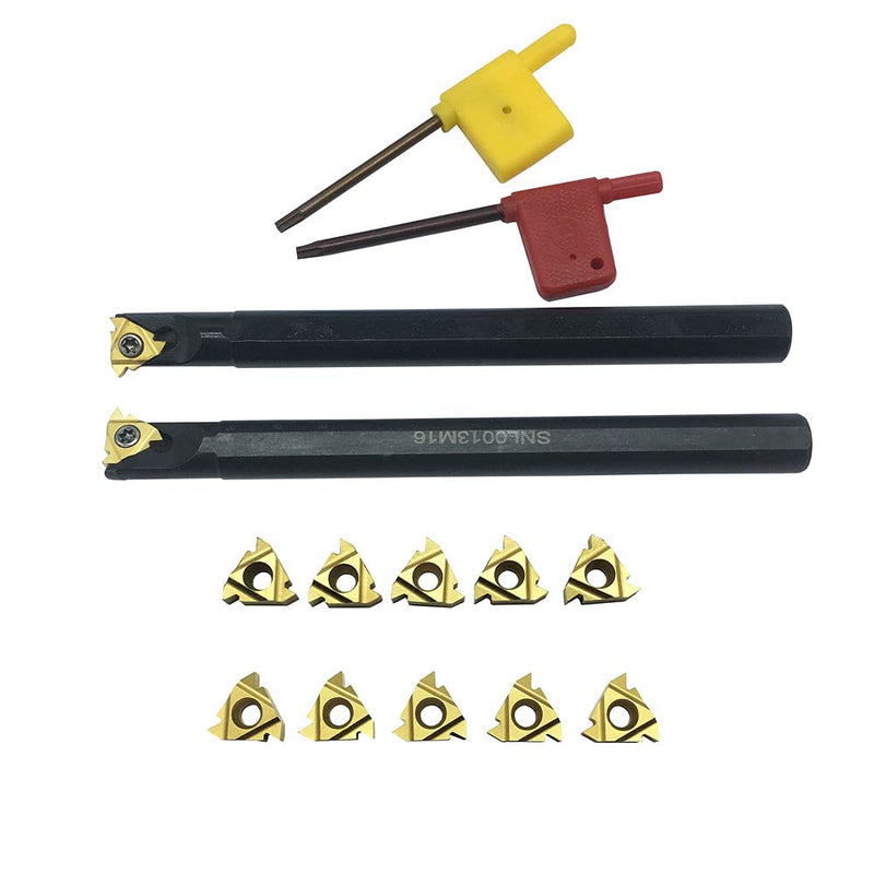 20pcs Threading Carbide Inserts 16ER 16IR AG60 External and Internal Threading Replacement Inserts with M3.5X 10 Screws for Stainless Steel (SNR/L+16ER/IR) SNR/L+16ER/IR