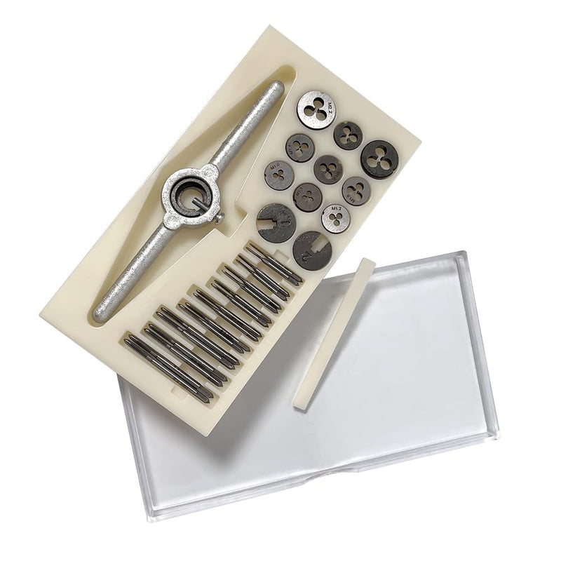 31PCS Micro Tap and Die Set M1 to M2.5 Precision Threading Tool | Versatile metric tap and die set m1 for watchmaking modeling and repair High quality material ensures precise thread cutting