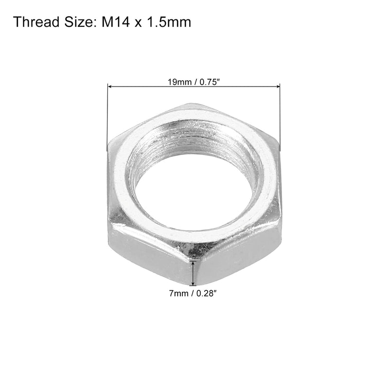 PATIKIL M14 x 1.5 Steel Hex Nuts, 10 Pack Metric Thread Zinc Plated Finished Hardware Nuts Screw Bolt Fasteners 7mm Height