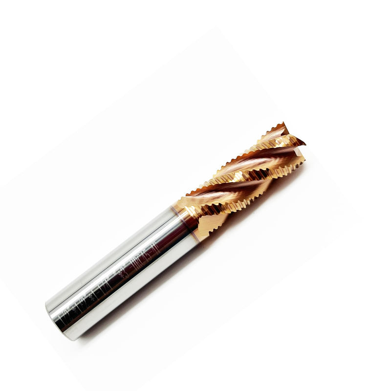 1/2” Roughing End Mill, 4 Flute Carbide CNC Router Bit, 1/2” Shank, 1-1/4” Cutting Length, 3” Overall – High-Performance for Alloy & Hardened Steel Machining