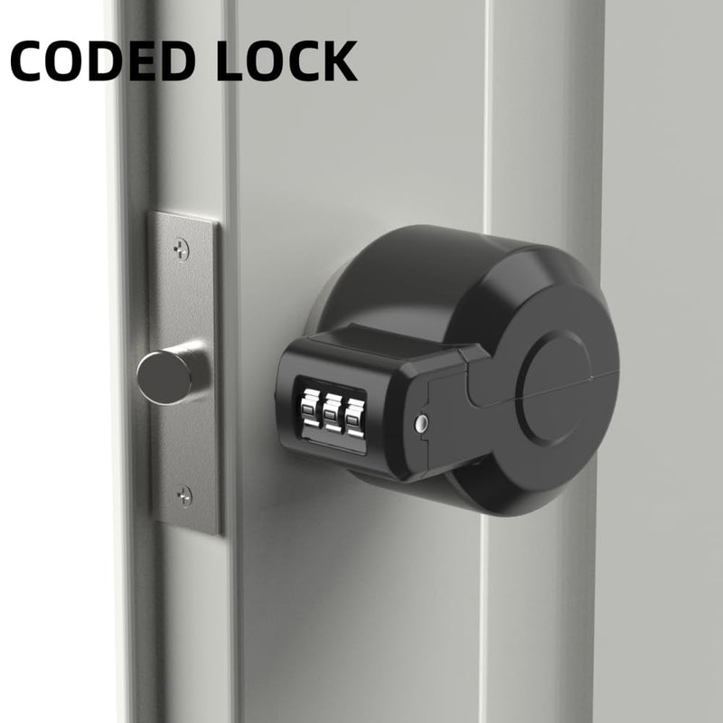 Door Knob Lockout Device Cover to Disable Doorknob/Faucet/Water Valve Hose Lock Door Handle Temporary Lock for Bedroom Door from Outside Handle Without Drilling (2, Black) 2