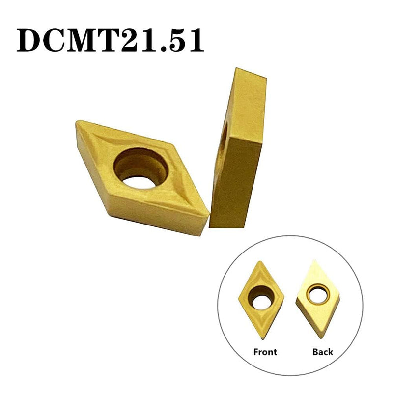 50pcs DCMT21.51 DCMT070204 Carbide Inserts Lathe Turning Inserts Turning Tool Multilayer Coated CNC Lathe Inserts for SDJCR Lathe Turning Tool Holder Replacement Insert 50pcs DCMT21.51 DCMT070204