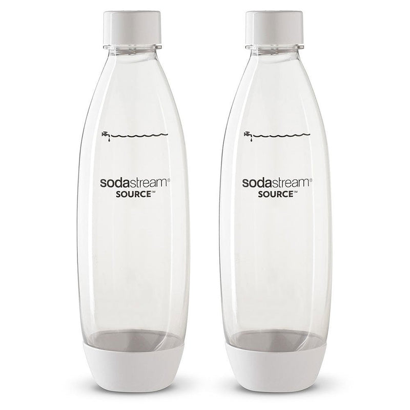 sodastream 1l Carbonating Bottles - Fit to Source/Genesis deluxe Makers (Twin Pack) (White) White