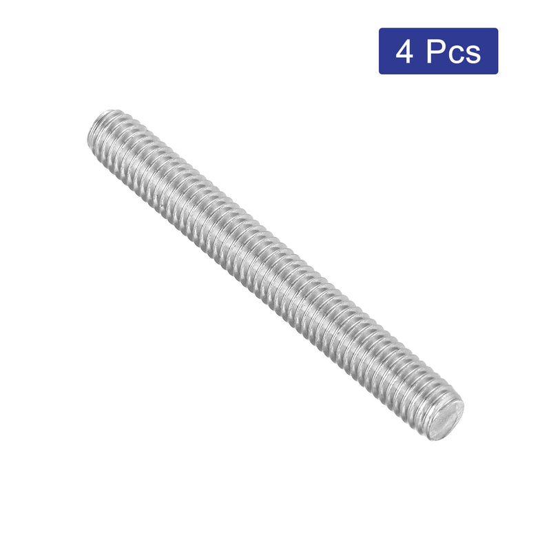 uxcell 4Pcs Fully Threaded Rod, M6 x 50mm 304 Stainless Steel Right Hand Thread Bar Studs M6-1 Thread Pitch for Furniture Machinery Assembly 4