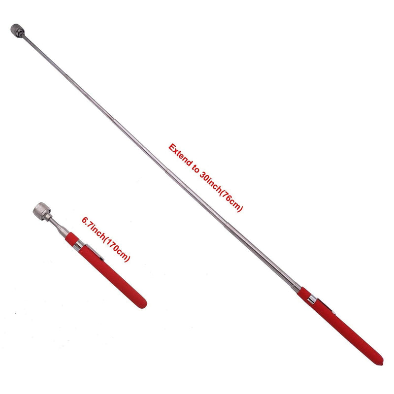 Telescopic Magnetic Pickup Tool,10LB Magnet Stick, 30" Extendable Magnet with Pocket Clip 10LB