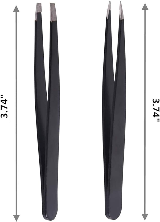 Eyebrow Tweezers Set, 2 Pack Professional Stainless Steel Precision Incline Tweezers and Pointed Eyebrow Tweezers Set Eyebrow Puncture Buried Hair and Facial Hair Remover for Women Men by RuiChy - NewNest Australia